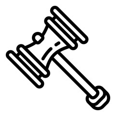 Poster - Judge hammer icon. Outline judge hammer vector icon for web design isolated on white background