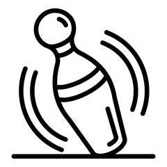 Poster - Smitten bowling pin icon. Outline smitten bowling pin vector icon for web design isolated on white background