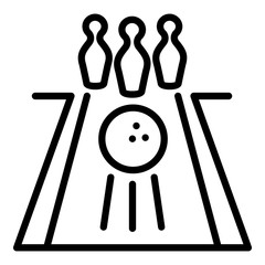 Poster - Bowling track icon. Outline bowling track vector icon for web design isolated on white background