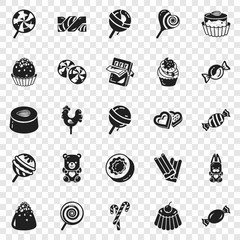 Poster - Sweet candy icon set. Simple set of sweet candy vector icons for web design