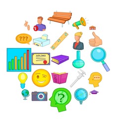 Poster - Research project icons set. Cartoon set of 25 research project vector icons for web isolated on white background