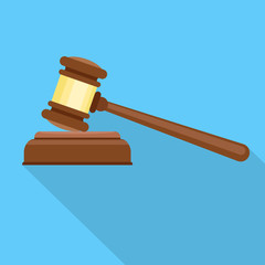 Poster - Judge hammer icon. Flat illustration of judge hammer vector icon for web design