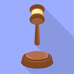 Poster - Judge hammer decision icon. Flat illustration of judge hammer decision vector icon for web design