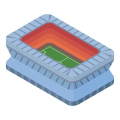 Poster - Open soccer stadium icon. Isometric of open soccer stadium vector icon for web design isolated on white background