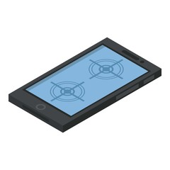 Poster - Smartphone control drone icon. Isometric of smartphone control drone vector icon for web design isolated on white background