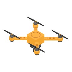 Poster - Yellow drone icon. Isometric of yellow drone vector icon for web design isolated on white background