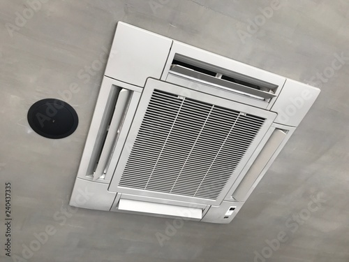 Ceiling Type 4 Directions Air Vent System Hanging Air Conditioner Unit In A Modern Office Building Stock Photo Adobe Stock