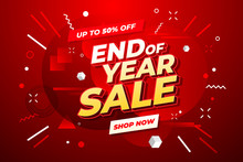 End Of Year Sale Banner. Sale Banner Template Design.