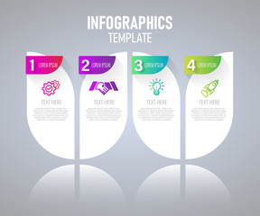 Fototapete - Modern Infographic elements vector design, template of graph with step. vector illustration.