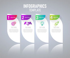 Fototapete - Modern Infographic elements vector design, template of graph with step. vector illustration.