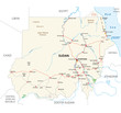 Republic of the Sudan road vector map