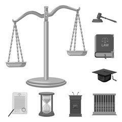 Vector design of law and lawyer icon. Set of law and justice vector icon for stock.