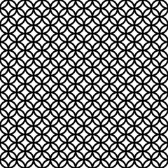 Poster - Seamless pattern intersecting circles, rings, vector seamless pattern, template stained glass window ring