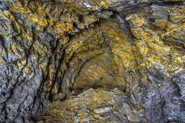 Wall Mural - Golden rock in the old mine