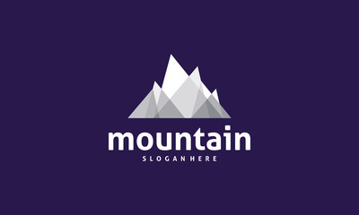 Wall Mural - flat mountain logo designs vector, mountain expedition in triangle style logo template