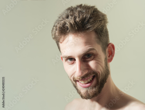 His Beard And A Haircut Are Styled Mens Hair Grooming Happy Man
