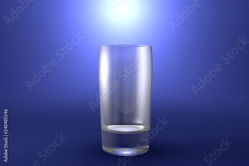 Fotografía 3D illustration of alcohol free drinks ordinary glass on light blue highlighted