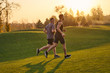 © realstock1 - The old and young sportsmen running in the picturesque park
