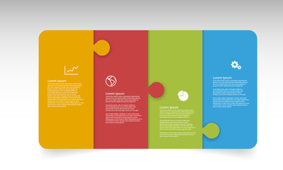 vector puzzle style color infographic with icons