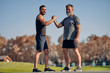 © realstock1 - The young and old athletes greeting in the beautiful park