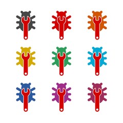 Bug Fixing icon or logo, color set