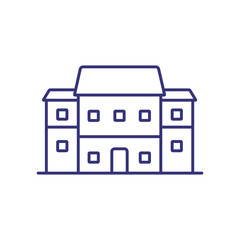 Poster - Apartment house line icon. Building, block of flats, property. Construction concept. Can be used for topics like real estate, housing, mortgage