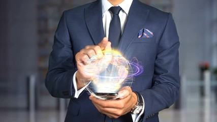 Businessman Hologram Concept Economics - Subsidy