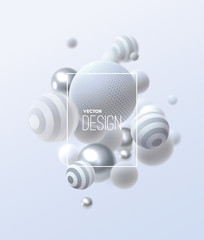Wall Mural - Abstract background with 3d spheres cluster