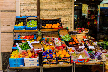 Fruits and vegetables on the market