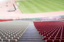 Red And White Seats At The Stadium