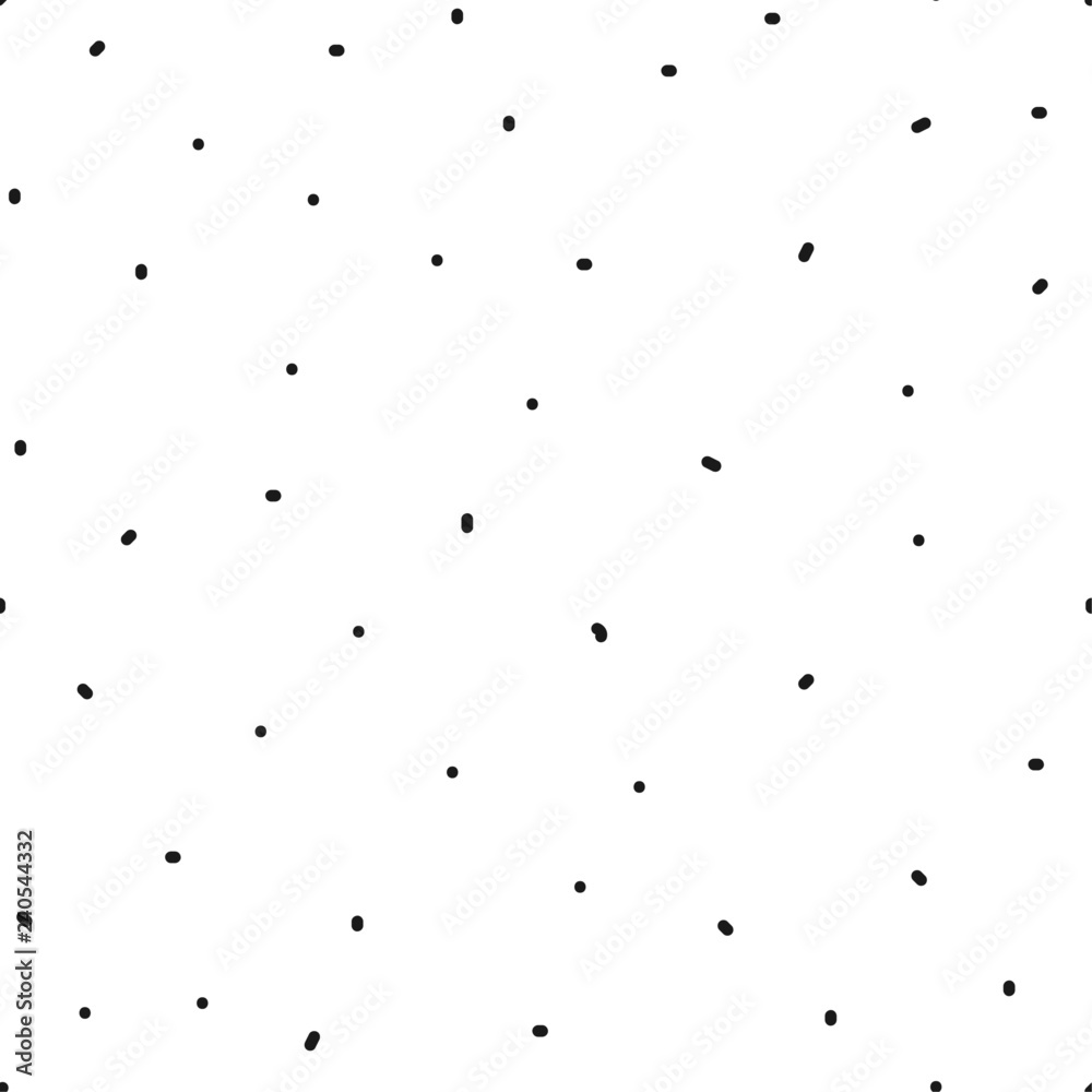 Polka dot seamless pattern on white background. Vector scandinavian ...