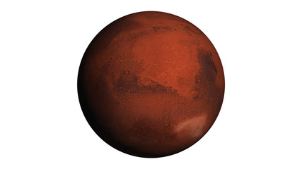 Wall Mural - realistic mars in space with clipping path . texture map courtesy of nasa.