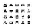 © Ayub Irawan - Simple Set of Furniture Related Vector Glyph Icons. Contains such Icons as sofa, bed, table, cabinet, lamp and More. pixel perfect vector icons based on 32px grid. Well Organized