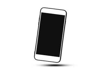 White mobile smart phone on white background