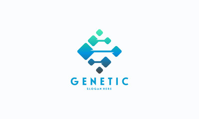 Unique Genetic DNA logo designs concept vector, Square Helix logo template