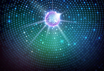 Wall Mural - Disco ball background. Disco party poster