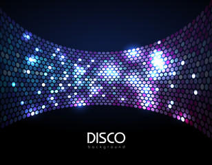 Wall Mural - disco abstract blue neon background