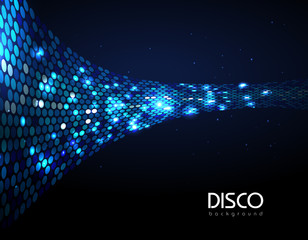 Wall Mural - disco abstract blue neon background