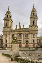 Wall Mural - The Cathedral of Santa María de Lugo is a Roman Catholic, baroque, neoclassical style temple in Galicia (Spain).