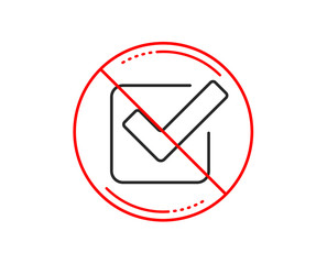 Aufkleber - no or stop sign. check line icon. approved tick sign. confirm, done or accept symbol. caution prohib