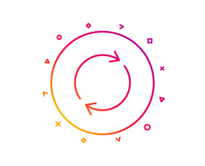 Aufkleber - refresh line icon. rotation arrow sign. reset or reload symbol. gradient pattern line button. full r
