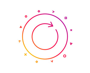 Aufkleber - Refresh line icon. Rotation arrow sign. Reset or Reload symbol. Gradient pattern line button. Synchronize icon design. Geometric shapes. Vector
