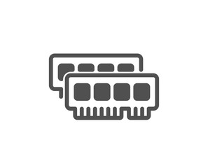 Ram icon. Computer random-access memory component sign. Quality design element. Classic style icon. Vector