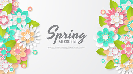 Wall Mural - spring background with beautiful colorful flower. can be used for template, banners, wallpaper, flye