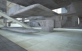 Fototapeta Perspektywa 3d - Empty dark abstract concrete smooth interior . Architectural background. 3D illustration and rendering