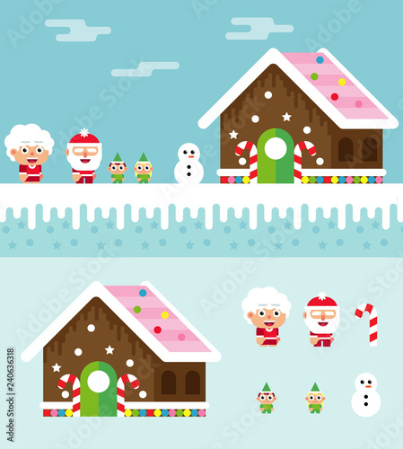 Image Village De Noel Flat Design Village De Noel Stock Vector Adobe Stock