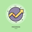 Progress, flat design thin line banner, usage for e-mail newsletters, web banners, headers, blog posts, print and more. Vector illustration.