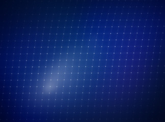 Poster - Grid of connecting white lines and dots fading out on the dark corners, soft and blurred blue gradient background. 