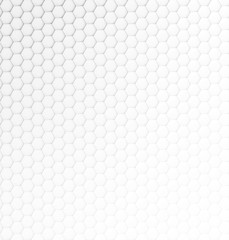 Poster - Abstract white and light gray hexagonal background with some lightness gradient.