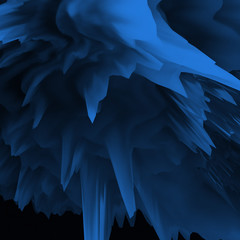 Wall Mural - Abstract blue with black digital screen glitch effect texture.